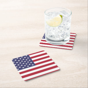 Dessous De Verre Carré Drapeau américain, Drapeau américain