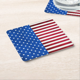 Dessous De Verre Carré Drapeau américain par Shirley Taylor