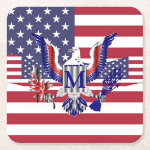 Dessous De Verre Carré Drapeau américain patriotique