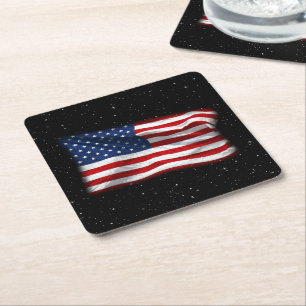 Dessous De Verre Carré Drapeau américain patriotique États-Unis