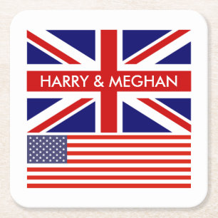 Dessous De Verre Carré Drapeau anglais américain britannique Union Jack