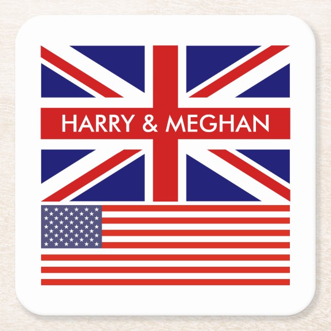Dessous De Verre Carré Drapeau anglais américain britannique Union Jack (Devant)