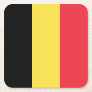 Dessous De Verre Carré Drapeau belge patriotique