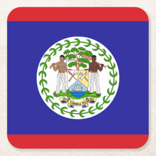 Dessous De Verre Carré Drapeau bélizien