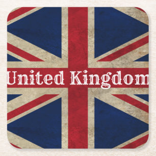 Dessous De Verre Carré Drapeau britannique en détresse