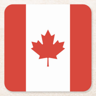 Dessous De Verre Carré Drapeau canadien patriotique