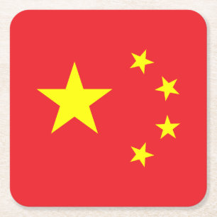 Dessous De Verre Carré Drapeau chinois