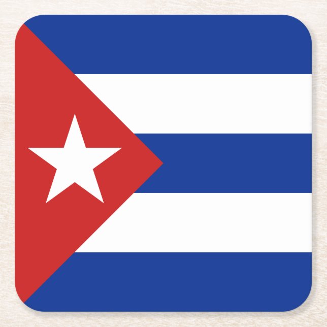 Dessous De Verre Carré Drapeau Cuba (Devant)