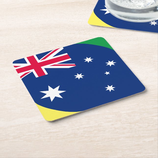 DESSOUS DE VERRE CARRÉ DRAPEAU D'AUSTRALIE (Incliné)