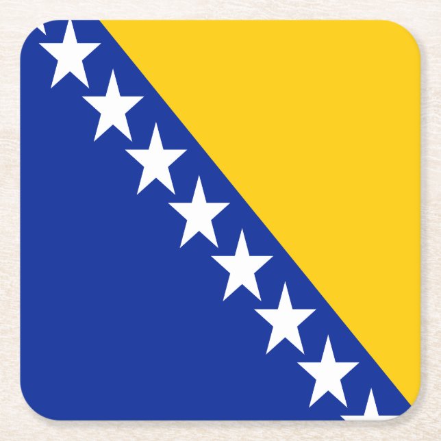 Dessous De Verre Carré Drapeau de Bosnie-Herzégovine patriotique (Devant)