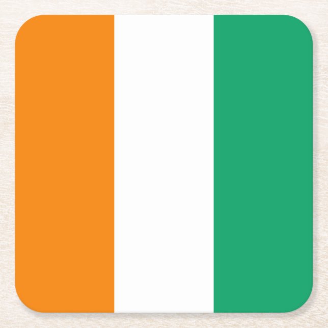 Dessous De Verre Carré Drapeau de Côte d'Ivoire (Devant)