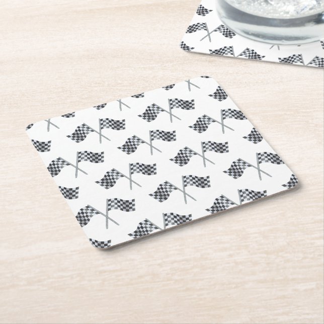 Dessous De Verre Carré Drapeau de course Baby shower Napkin (Incliné)