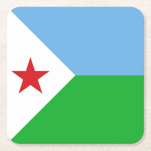 Dessous De Verre Carré Drapeau de Djibouti