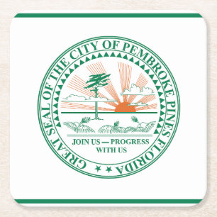 Dessous De Verre Carré Drapeau de Fort Pembroke Pines, Floride