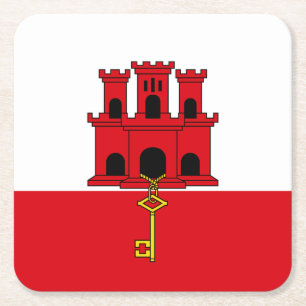 Dessous De Verre Carré Drapeau de Gibraltar