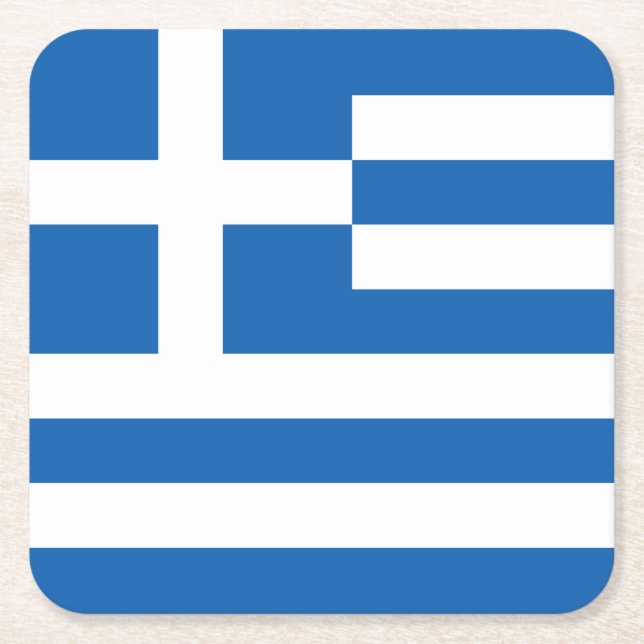 Dessous De Verre Carré Drapeau de la Grèce (Devant)