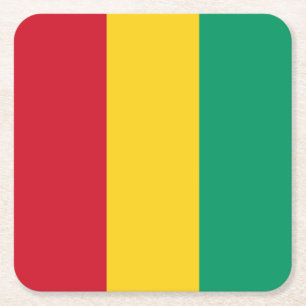 Dessous De Verre Carré Drapeau de la Guinée
