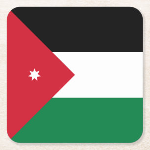 Dessous De Verre Carré Drapeau de la Jordanie