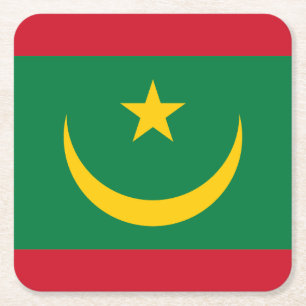 Dessous De Verre Carré Drapeau de la Mauritanie