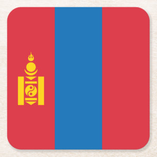 Dessous De Verre Carré Drapeau de la Mongolie