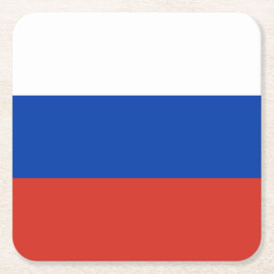 Dessous De Verre Carré Drapeau de la Russie