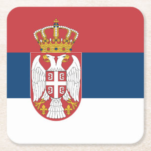Dessous De Verre Carré Drapeau de la Serbie