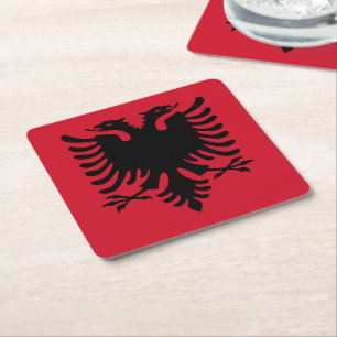 Dessous De Verre Carré Drapeau de l'Albanie