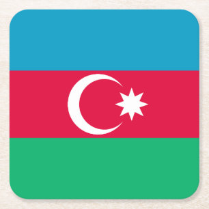 Dessous De Verre Carré Drapeau de l'Azerbaïdjan patriotique