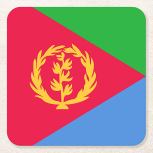 Dessous De Verre Carré Drapeau de l'Érythrée