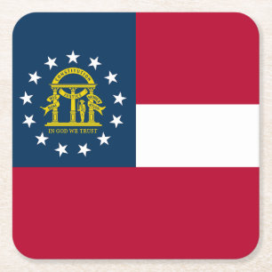 Dessous De Verre Carré Drapeau de l'État de Géorgie