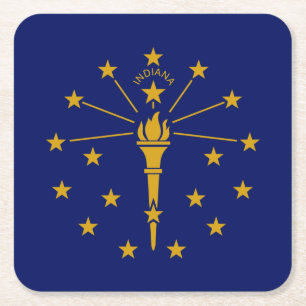 Dessous De Verre Carré Drapeau de l'État de l'Indiana