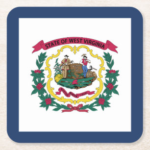 Dessous De Verre Carré Drapeau de l'État de Virginie occidentale