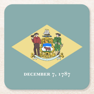 Dessous De Verre Carré Drapeau de l'État du Delaware