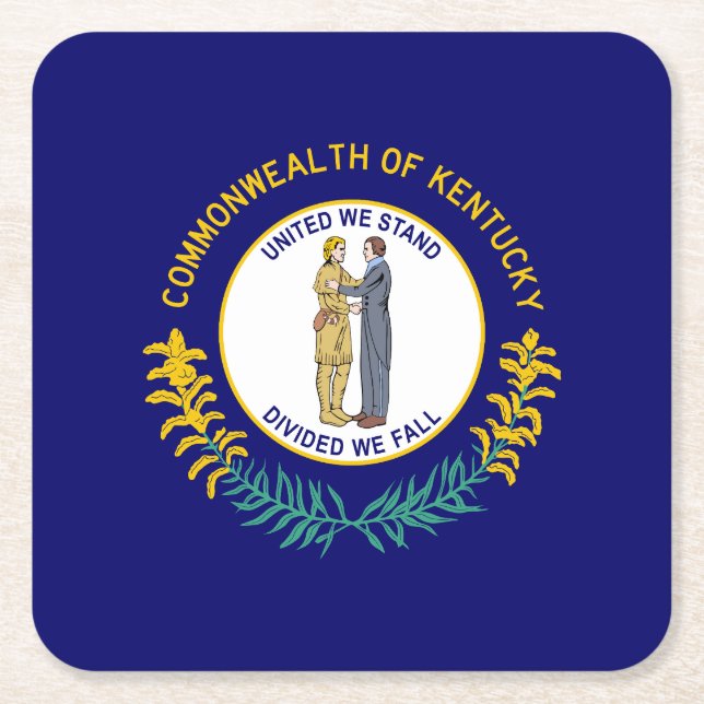 Dessous De Verre Carré Drapeau de l'État du Kentucky (Devant)