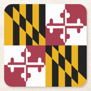 Dessous De Verre Carré Drapeau de l'État du Maryland
