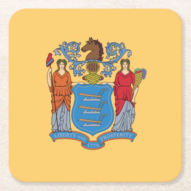 Dessous De Verre Carré Drapeau de l'État du New Jersey (Devant)