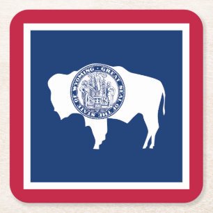 Dessous De Verre Carré Drapeau de l'État du Wyoming