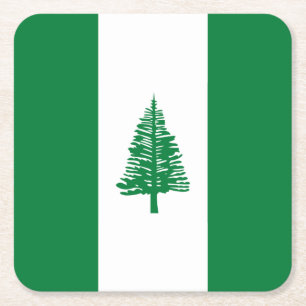 Dessous De Verre Carré Drapeau de l'île Norfolk