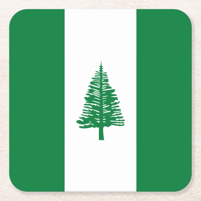 Dessous De Verre Carré Drapeau de l'île Norfolk (Devant)