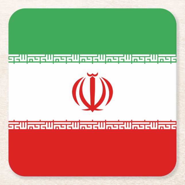 Dessous De Verre Carré Drapeau de l'Iran (Devant)
