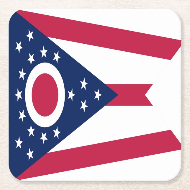 Dessous De Verre Carré Drapeau de l'Ohio (Devant)