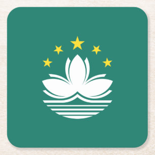 Dessous De Verre Carré Drapeau de Macao