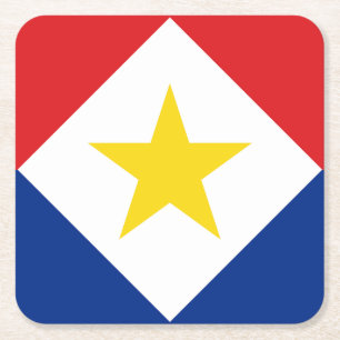 Dessous De Verre Carré Drapeau de Saba