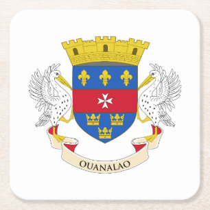 Dessous De Verre Carré Drapeau de Saint-Barthélemy
