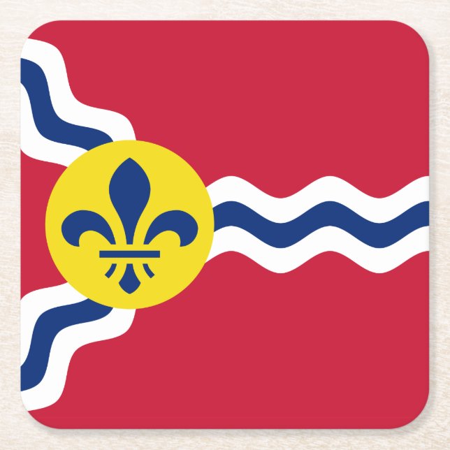 Dessous De Verre Carré Drapeau de Saint-Louis, Missouri (Devant)