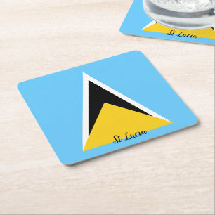 Dessous De Verre Carré Drapeau de Sainte-Lucie 