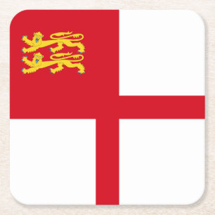 Dessous De Verre Carré Drapeau de Sercq