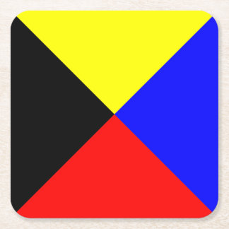 Dessous De Verre Carré Drapeau de signalisation maritime ICS Zoulou
