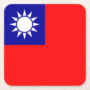 Dessous De Verre Carré Drapeau de Taïwan