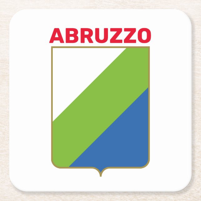 Dessous De Verre Carré Drapeau des Abruzzes (Italie) (Devant)